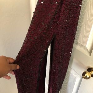 Sequin and beaded halter dress